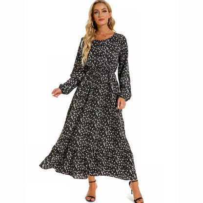 2023 Sping Summer Bohemian Women Maxi Dress Casual Long Sleeve High Waist Beach Woman Chiffon Dresses Floral Vestidoes Mujer New