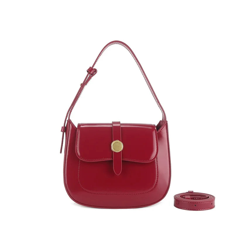 2023 New Retro Underarm Bag Women's Single oulder Leather Menger Bag Candy Color Medium Size Handbag for Daily Use