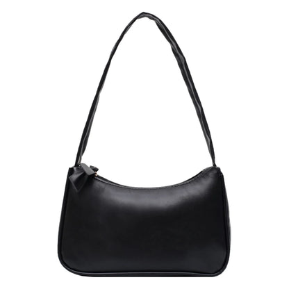 Retro forearm bag women's bow handbag PU leather bag Western style single shoulder minimalist