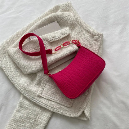 Popular Retro Gentle Temperament Small Square Bag 2024 Autumn Shoulder Handheld Fashion Casual Yankee Underarm Small Square Bag