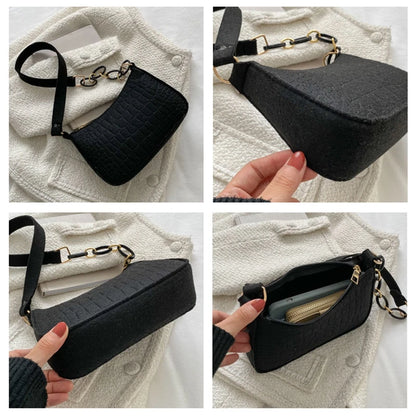 Popular Retro Gentle Temperament Small Square Bag 2024 Autumn Shoulder Handheld Fashion Casual Yankee Underarm Small Square Bag